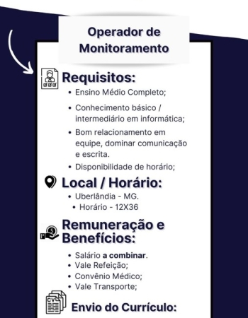 Operador de Monitoramento - 12x36